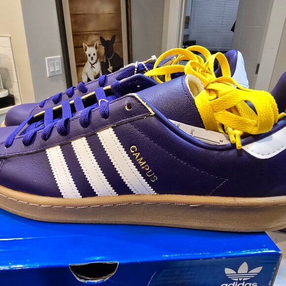 adidas Originals Campus 80s Collegiate Purple / White Gum MENS SZ 12 RARE COLOR - Picture 1 of 10